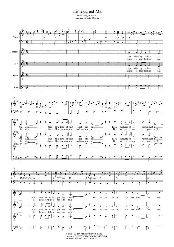 He Touched Me (arr. Josiel Oliveira)