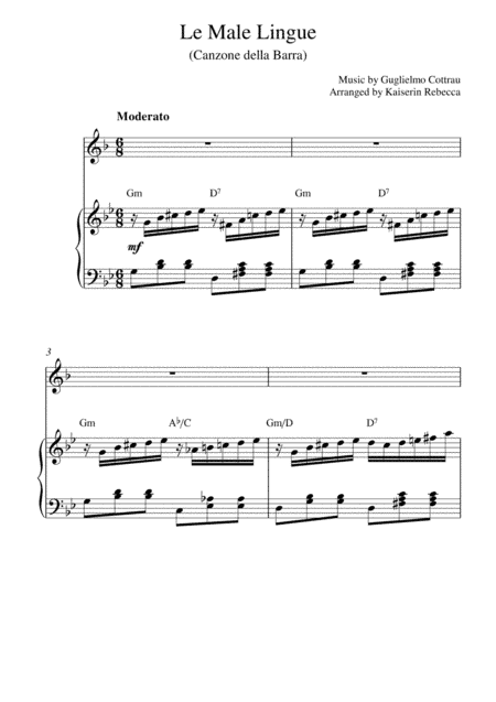 Le Male Lingue (Canzone della Barra) (arr. Kaiserin Rebecca)