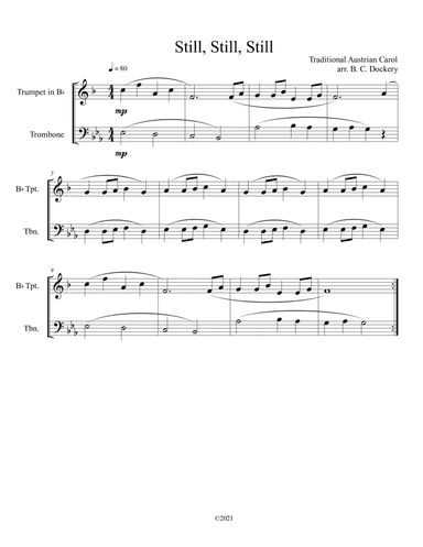 Still, Still, Still (Trumpet and Trombone Duet) (arr. B. C. Dockery)
