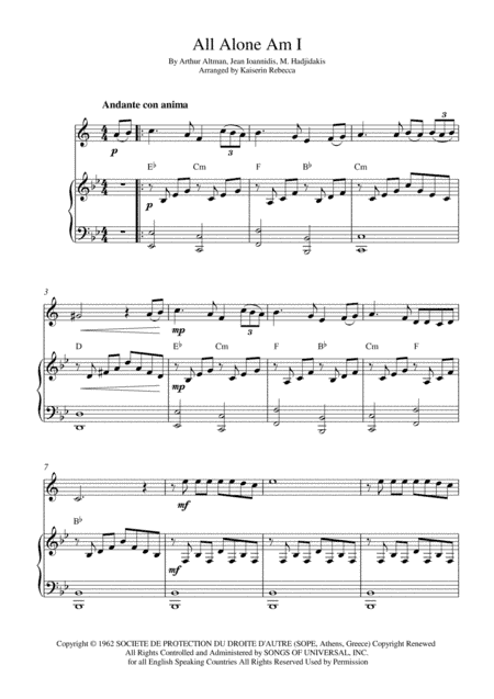 All Alone Am I (arr. Kaiserin Rebecca)