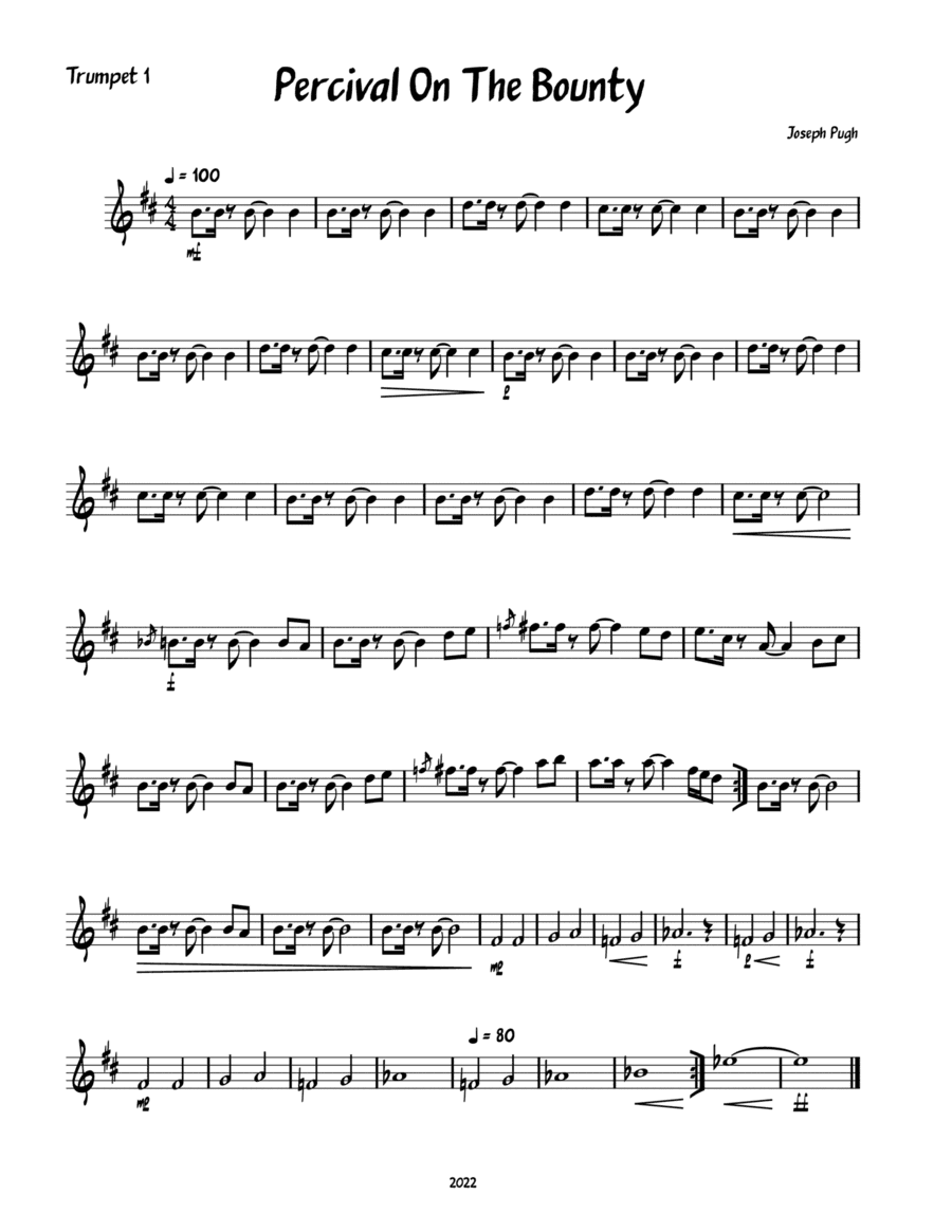 Percival On The Bounty (Brass Quintet)