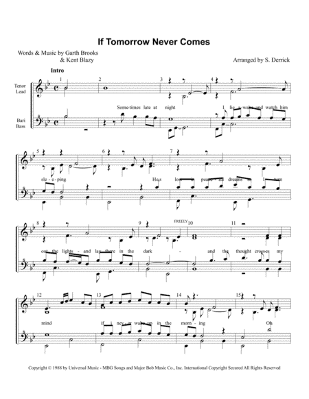 If Tomorrow Never Comes (arr. Stehen Derrick)
