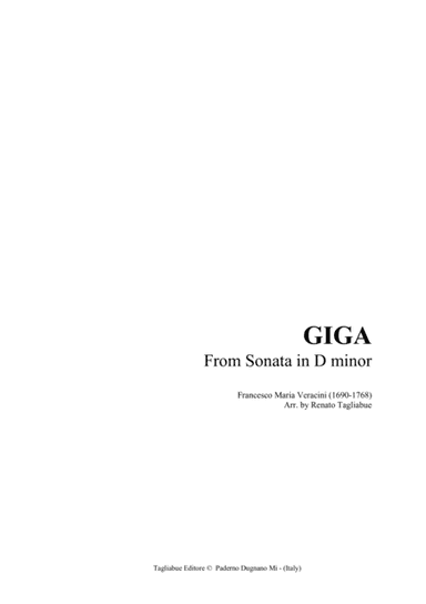 VERACINI - GIGA from Sonata in D minor - For Violin and Piano (arr. Renato Tagliabue)