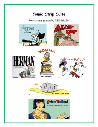 Comic Strip Suite for clarinet quartet