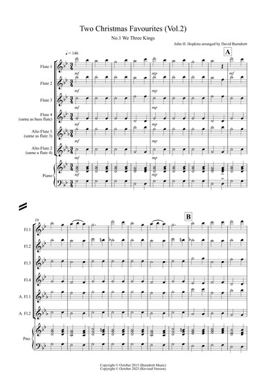 2 Christmas Favourites for Flute Quartet (volume two) (arr. David Burndrett)