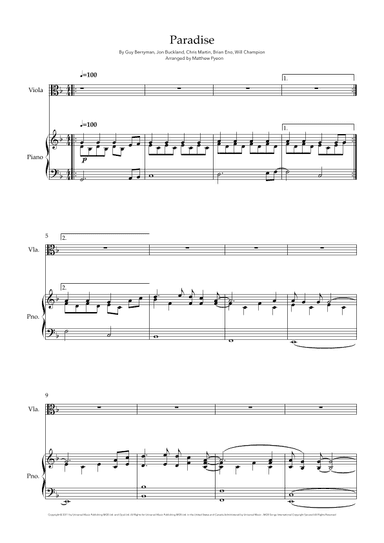 Paradise (arr. Matthew pyeon)