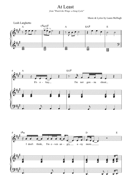 At Least (from Watch the Wings: a Song Cycle)