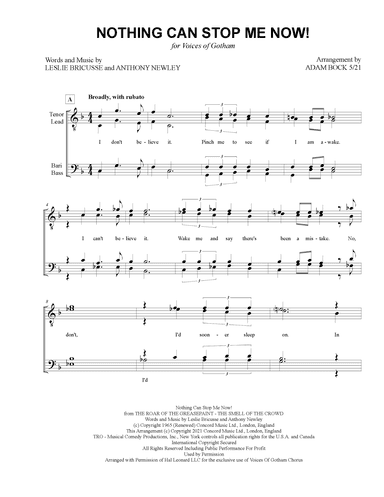 Nothing Can Stop Me Now! (arr. Adam Bock)