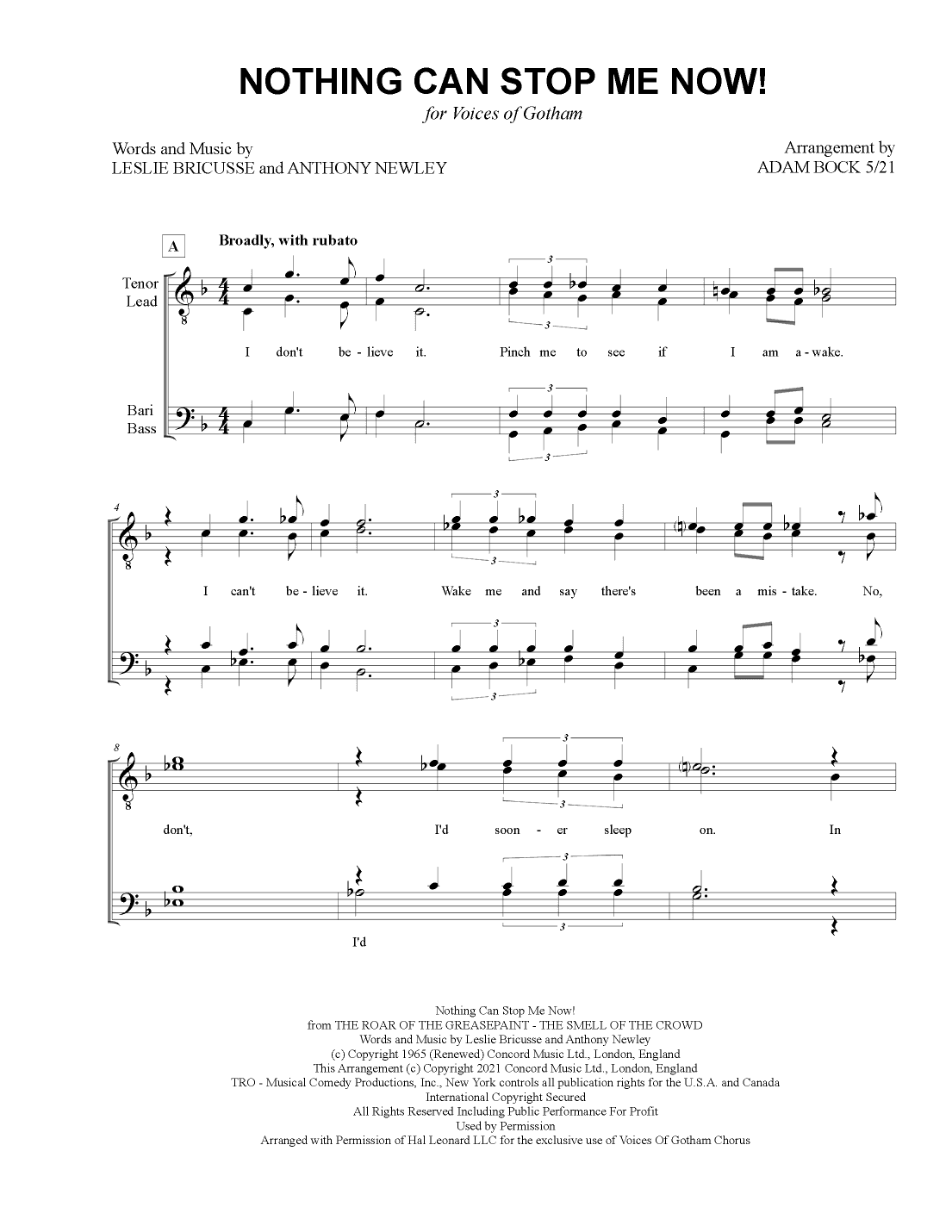 Nothing Can Stop Me Now! (arr. Adam Bock)