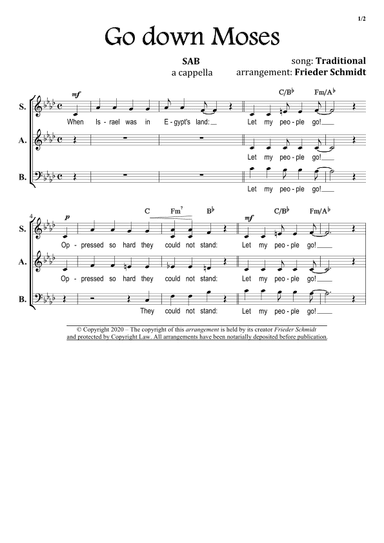 Go down Moses (arr. Frieder Schmidt)