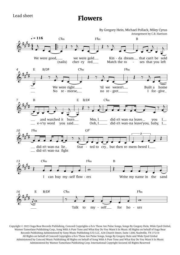 Flowers (arr. C. B. Harrison)