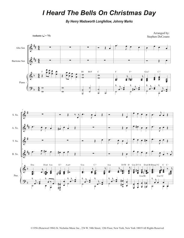 I Heard The Bells On Christmas Day (arr. Stephen DeCesare)