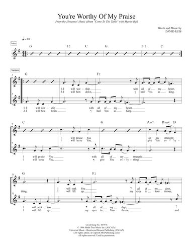 You're Worthy Of My Praise (arr. TraviSongs)