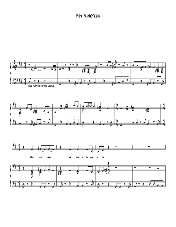 Hey Nineteen (arr. Biegler)