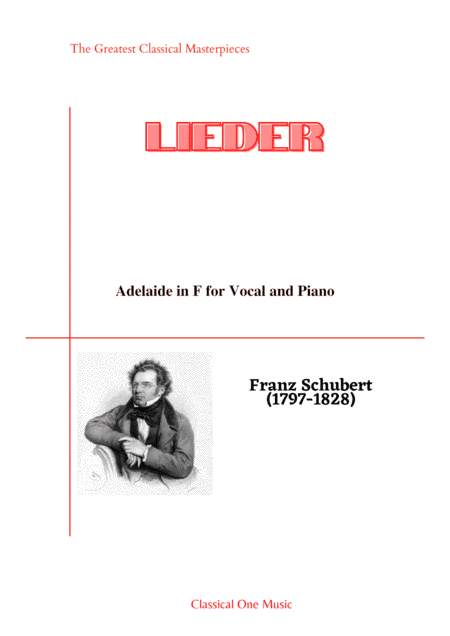 Schubert-Adelaide in F for Vocal and Piano (arr. MPS)