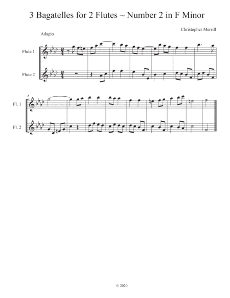 3 Bagatelles for 2 Flutes ~ Number 2 in F Minor
