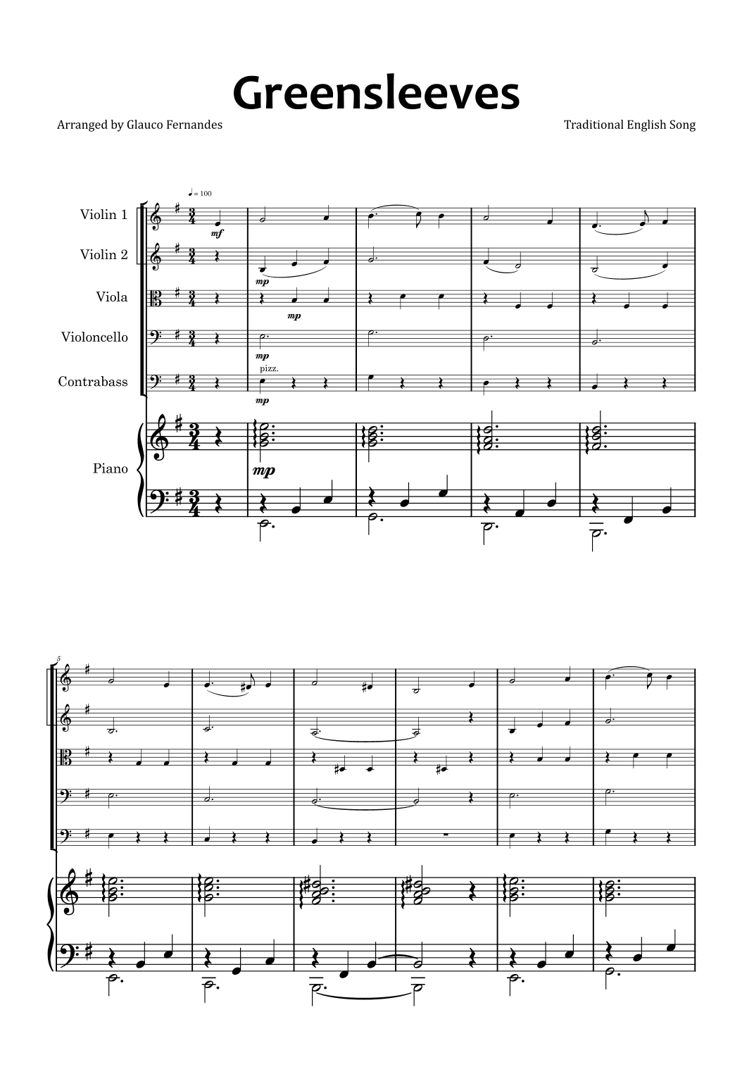 Greensleeves (arr. Glauco Fernandes)