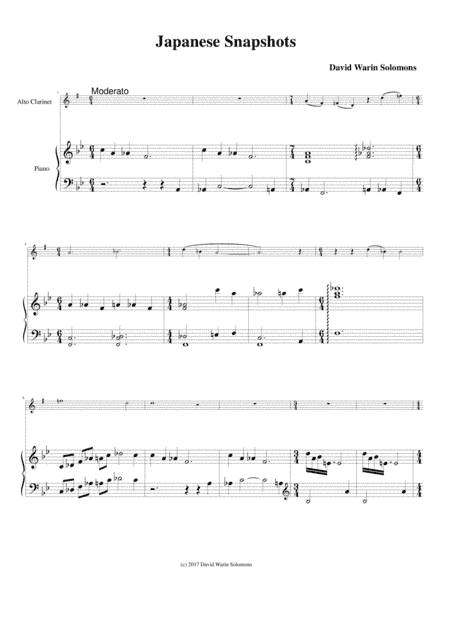 Japanese Snapshots for alto clarinet and piano