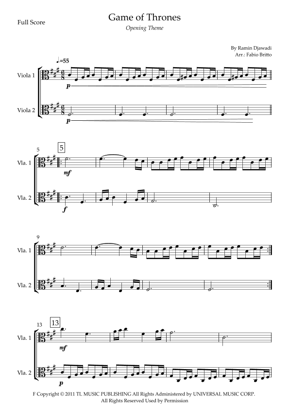 Game Of Thrones (arr. Fabio Britto)