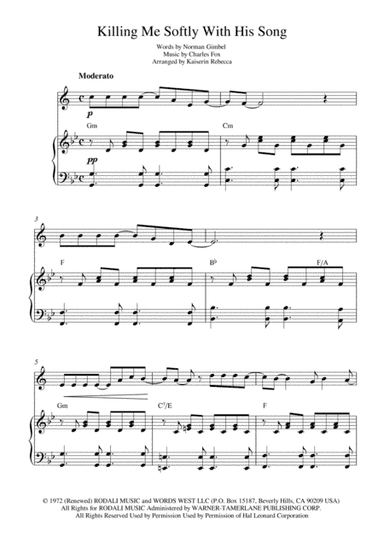Killing Me Softly With His Song (arr. Kaiserin Rebecca)