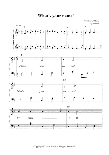 What is your name? (Nursery Rhymes for Easy Piano)
