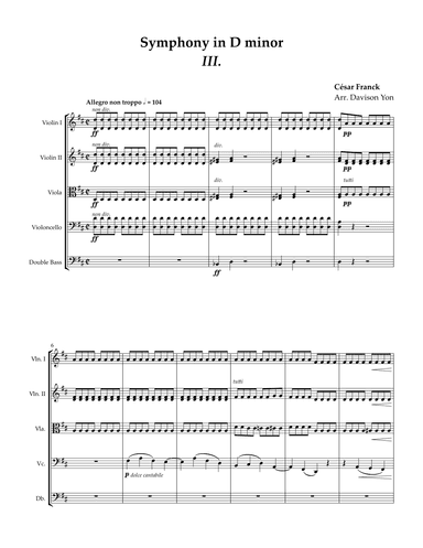 Symphony in D minor (Movement 3) (arr. Davison Yon)