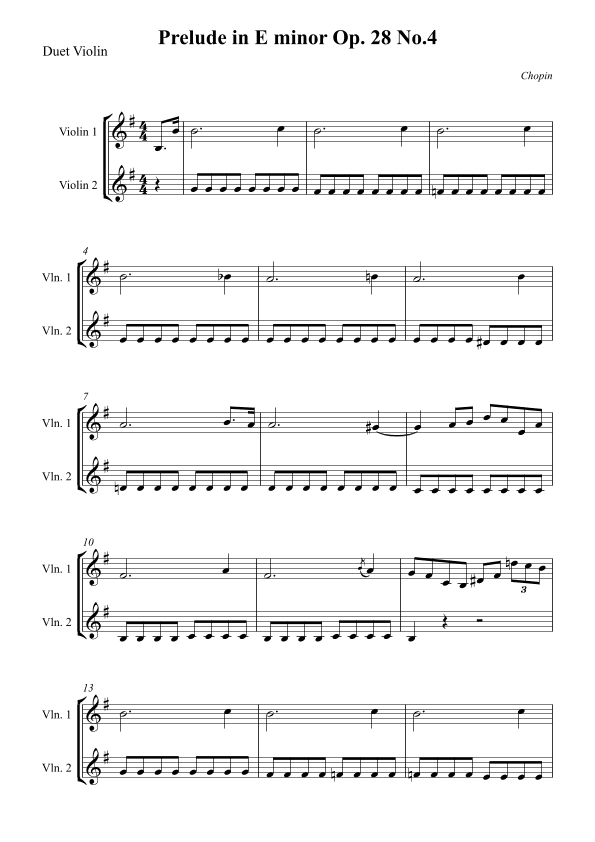 Prelude in E minor Op. 28 No.4 - Chopin (arr. Wesley S. SIlva)