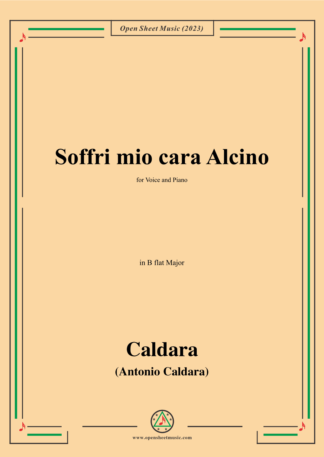 Caldara-Soffri mio cara Alcino,in B flat Major (arr. OSM Press)