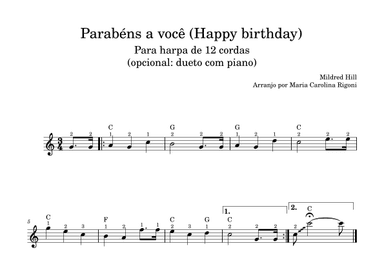Parabéns a você / Happy birthday (arr. Maria Carolina Rigoni)