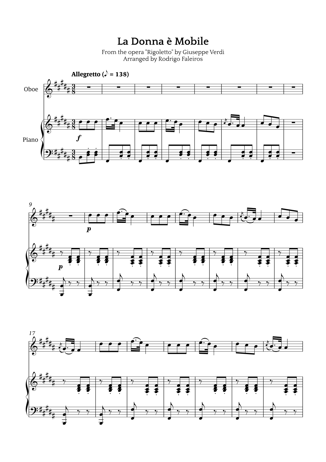 La Donna è Mobile (arr. Rodrigo Faleiros)