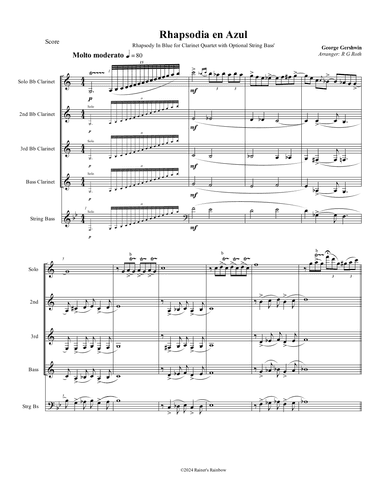 Rhapsody in Blue for Clarinet Quartet (arr. Rainer's Rainbow)