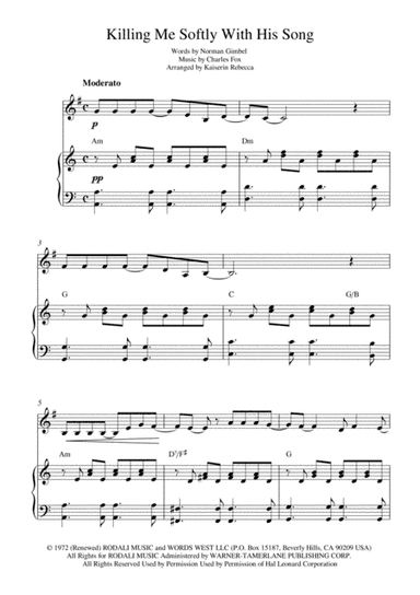 Killing Me Softly With His Song (arr. Kaiserin Rebecca)
