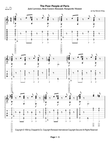The Poor People Of Paris (arr. Steven King)