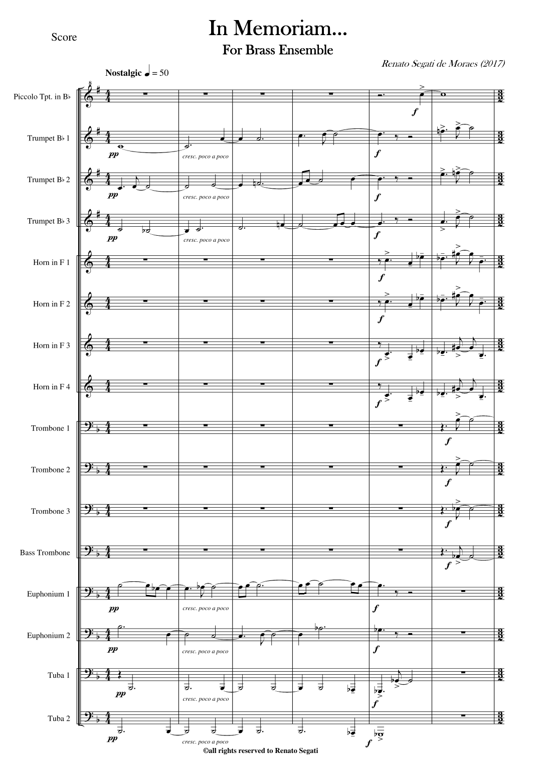 In Memoriam... For Brass Ensemble