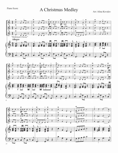 A Christmas Medley for 3 Violins (Score) (arr. Alina Kovalev)