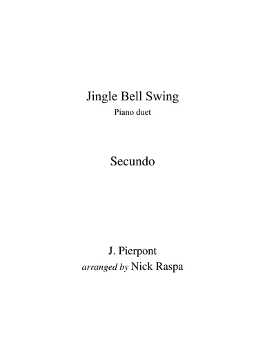 Jingle Bell Swing (1 piano 4 hands) Secundo (arr. Nick Raspa)
