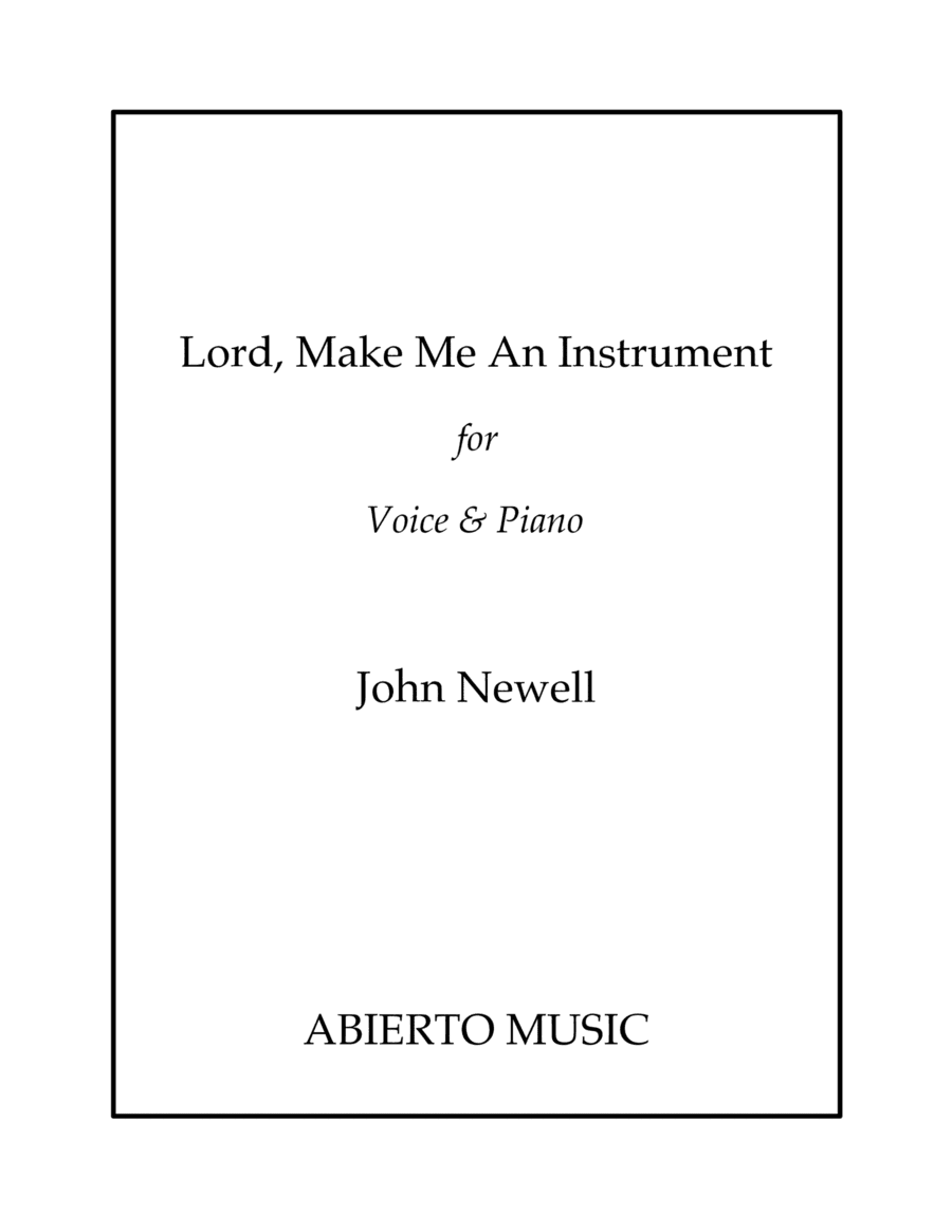 Lord, Make Me An Instrument (Prayer of St. Francis)