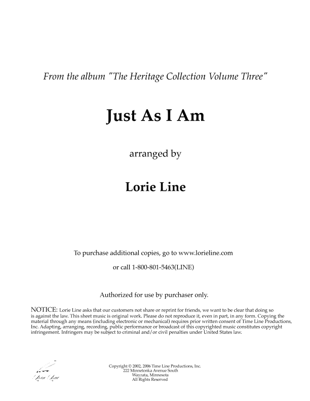 Just As I Am (arr. Lorie Line)
