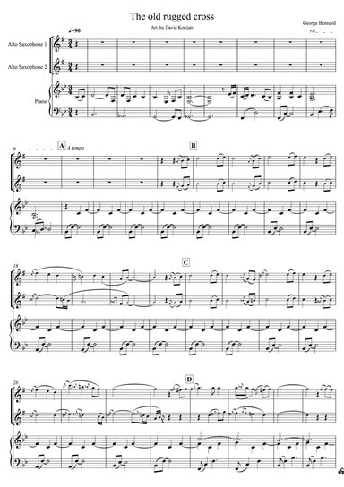 The old rugged cross - TRIO (piano & alto saxophone duet) (arr. David Kocijan)