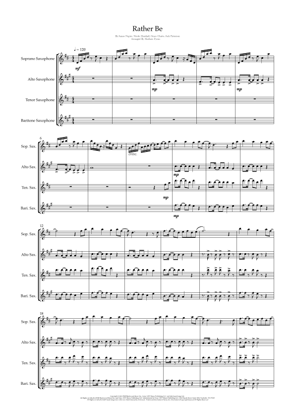 Rather Be (arr. Matthew pyeon)