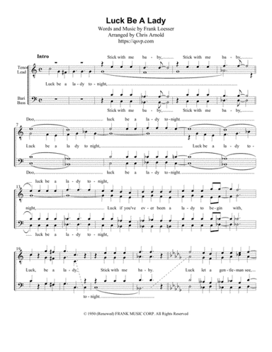Luck Be A Lady (arr. Chris Arnold)
