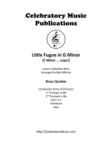 Little Fugue in G Minor (arr. Bob Affonso)