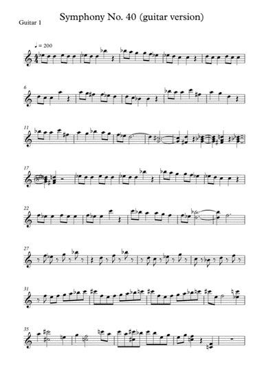 Symphony No. 40 for guitar (arr. Hugo Neves)