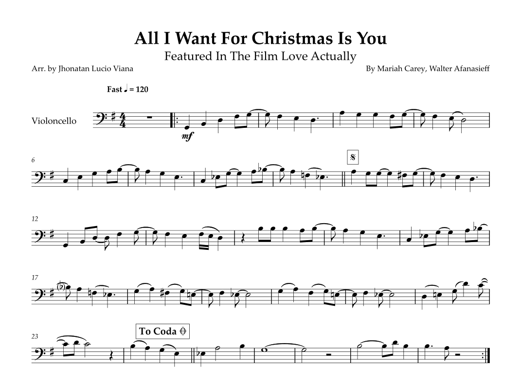 All I Want For Christmas Is You (arr. Jhonatan Lucio Viana)