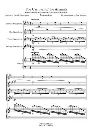 The Carnival of the Animals - 7. Aquarium (arr. Sam Bateman)