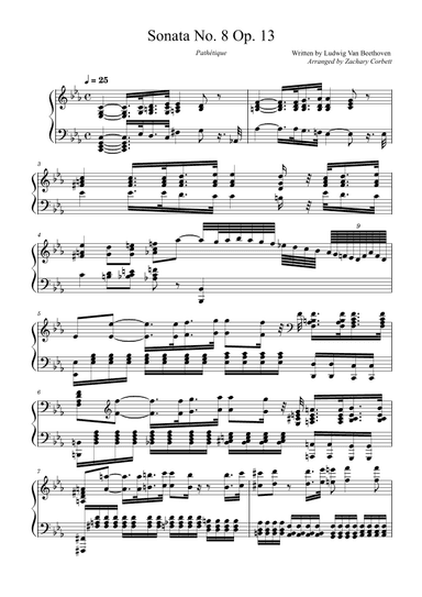 Sonata No. 8 Op. 13 Pathetique (arr. Zachary Corbett)