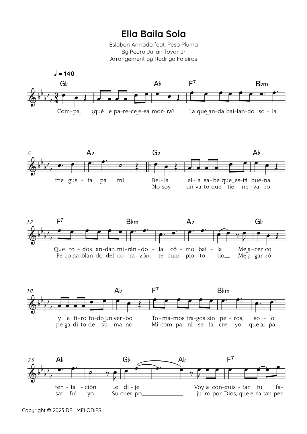 Ella Baila Sola (arr. Rodrigo Faleiros)