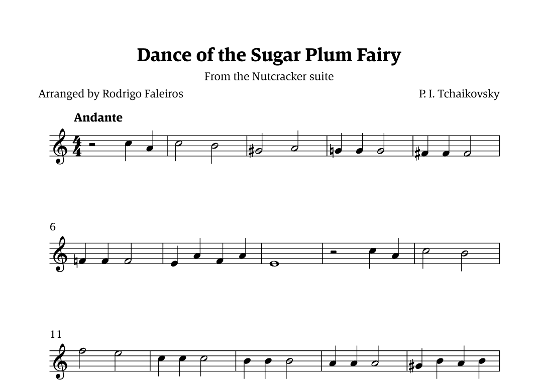 Sugar Plum Fairy theme (arr. Rodrigo Faleiros)