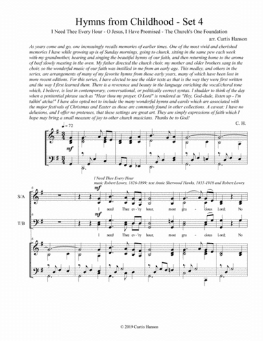 Hymns from Childhood - Set 4 (SATB) (arr. Curtis Hanson)