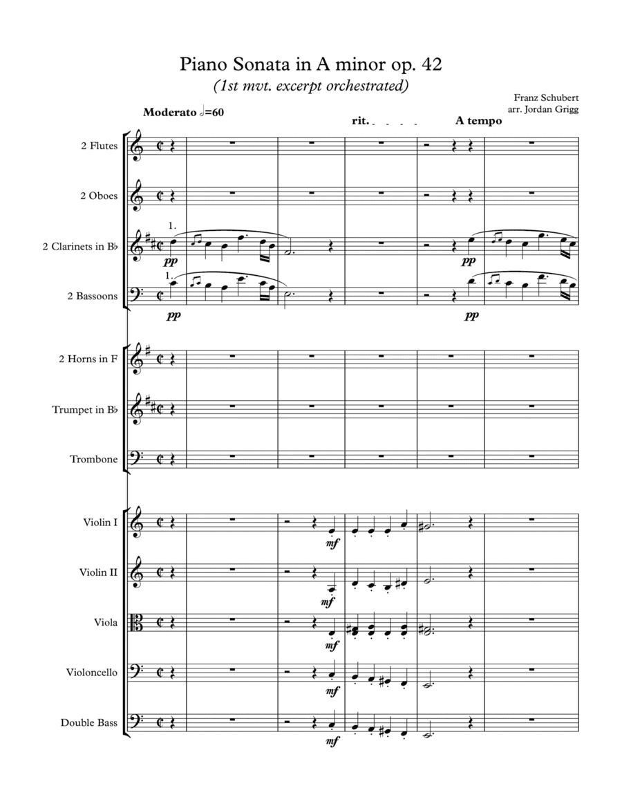 Piano Sonata in A minor op 42 (1st mvt excerpt orchestrated) (arr. Jordan Grigg)